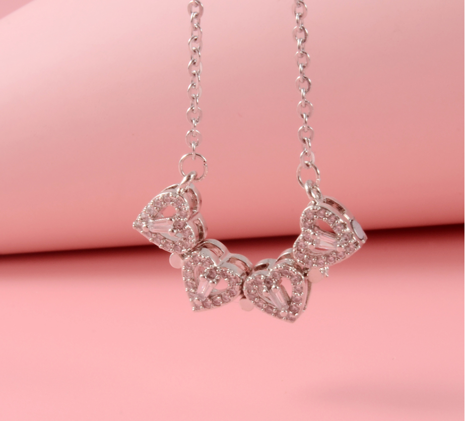 Do DaiKorean Version Full Diamond Small Love Magnet Necklace Female