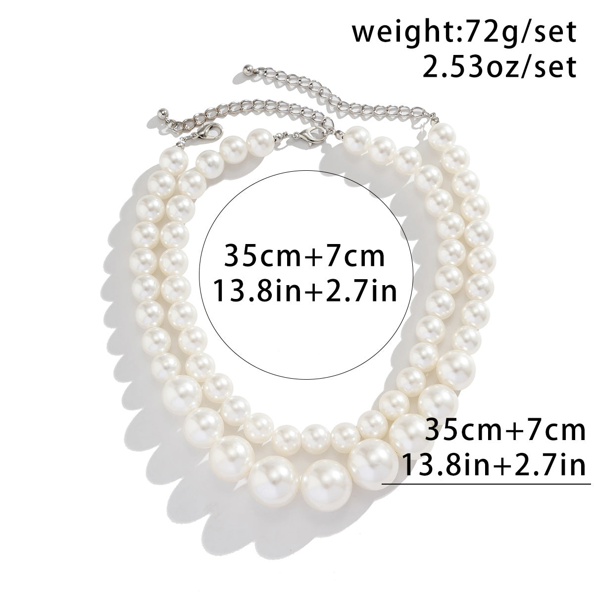 Exaggerated Big Pearl Grace Choker All-match Clavicle Chain Multi-layer Beaded Necklace For Women